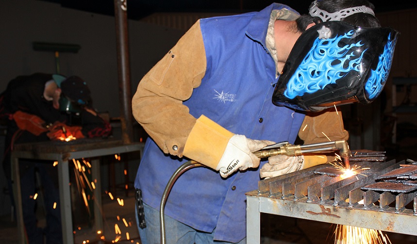 Picture of students in a welding course
